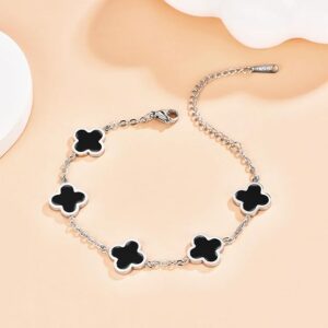 Black Clover Sterling Silver Bracelet