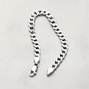 Men Silver Cuban Link Bracelet