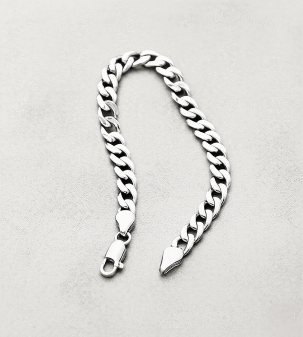 Men Silver Cuban Link Bracelet