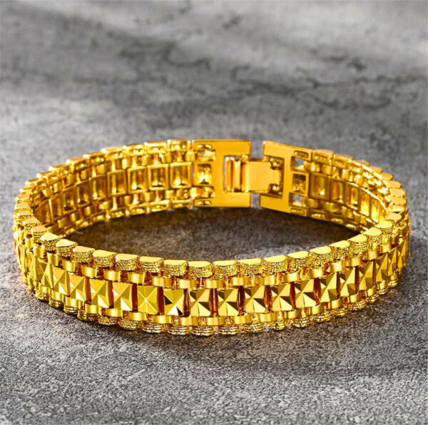 Gold Geometric Mens Bracelet