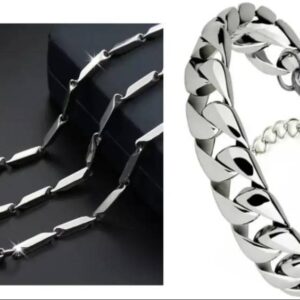 Stainless Steel Silver Bangle Set