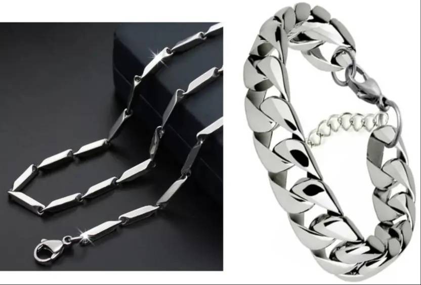 Stainless Steel Silver Bangle Set